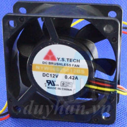 thumbnail image 2 of Y.S.TECH 6CM Cooling Fan, 12V 0.42A – Quiet & Reliable For Electronics Projects 2 of 5